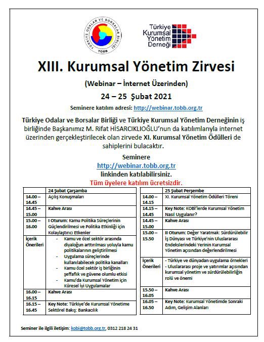 XIII. Kurumsal Yönetim Zirvesi - 1. gün