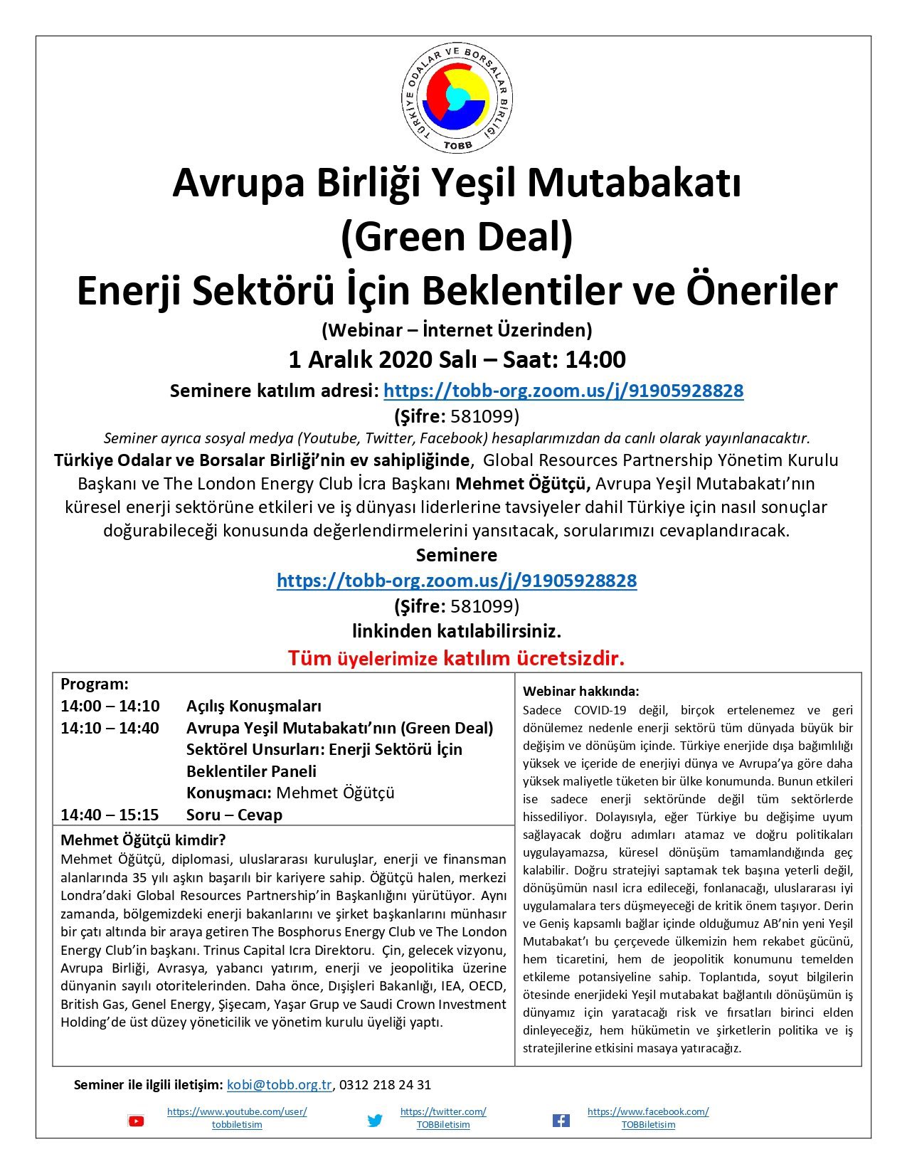 Avrupa Birliği Yeşil Mutabakatı (Green Deal) Enerji Sektörü İçin Beklentiler ve Öneriler