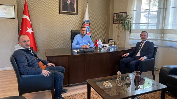 Boyabat Belediye Başkanı Aday Adayı Adem Cebeci Yönetim Kurulu Başkanımız Abdullah Genç'i makamında ziyaret etti
