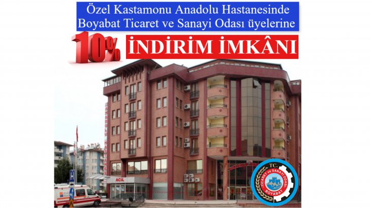 Odamız ve Özel Kastamonu Anadolu Hastanesi arasında indirim anlaşması imzalandı.
